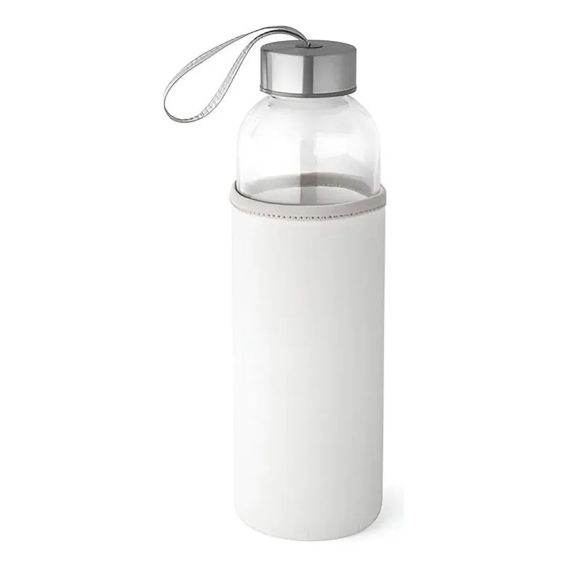 Garrafa Vidro 520ml Com Luva Neoprene Antichoque E - Branco
