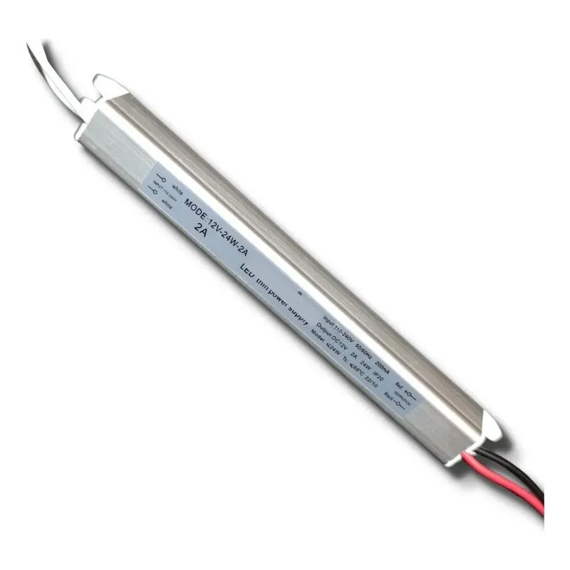 10x Fonte Slim Driver Para Perfil Fita De Led 12v 2a 24w