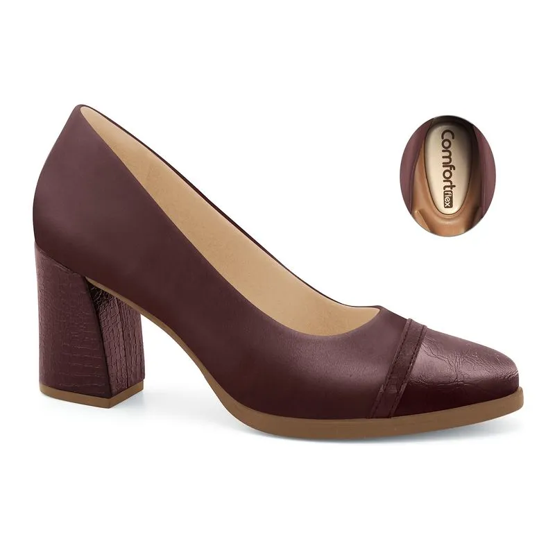 Scarpin Salto Bloco Bordo Comfortflex 2678302-4 39