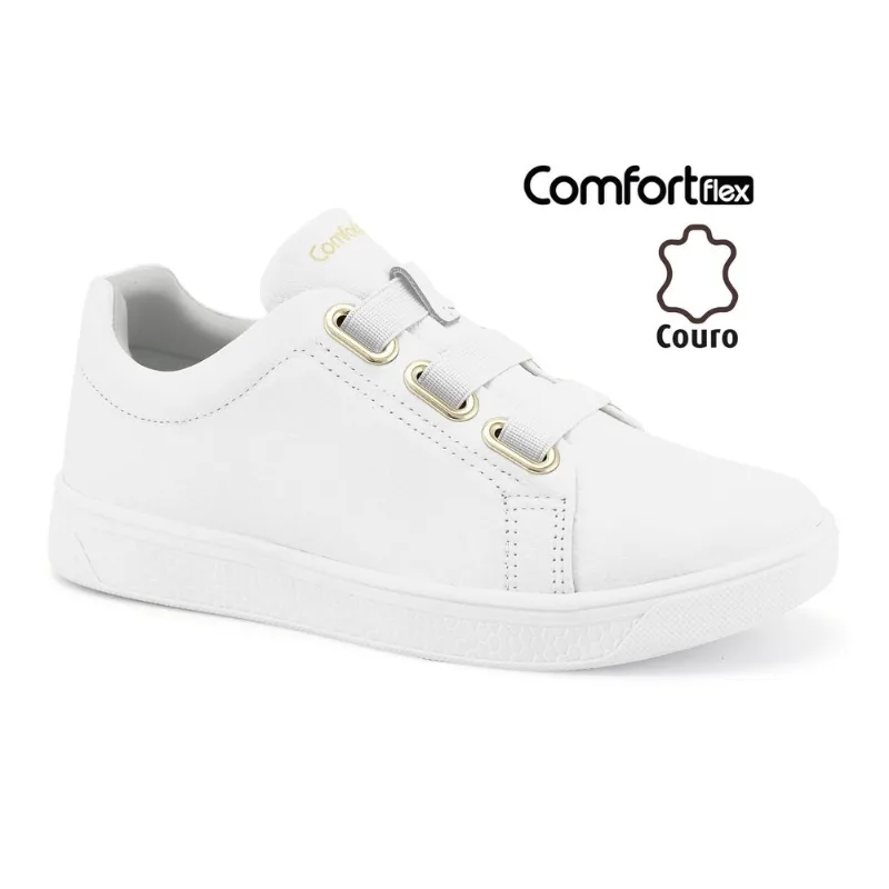 Tênis Couro Branco Comfortflex 2565308-4 36