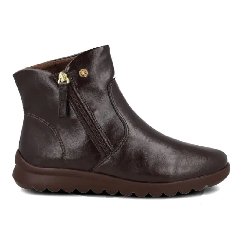 Bota Comfortflex Couro Peluciada Marrom 35