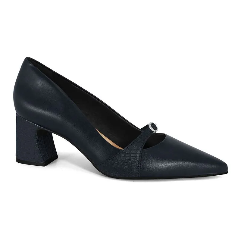 Scarpin Salto Bloco Navy Ramarim 2616103-1 38