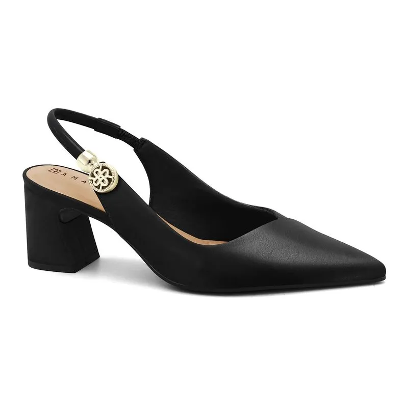 Slingback Salto Bloco Preto Ramarim 2616132-7 33