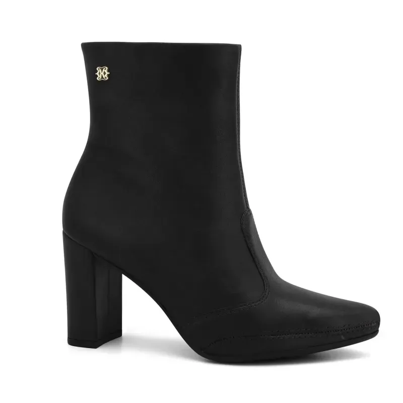 Bota Couro Ramarim Preta Feminina Cano Baixo 37