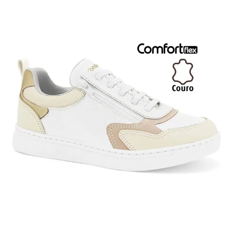 Tênis Couro Branco/Coconut Comfortflex 2665304-3 37