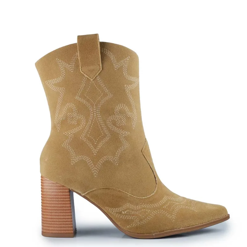 Bota Cano Curto Ramarim Feminina 2663103 01 CHAMOIS MACCHIATO 35