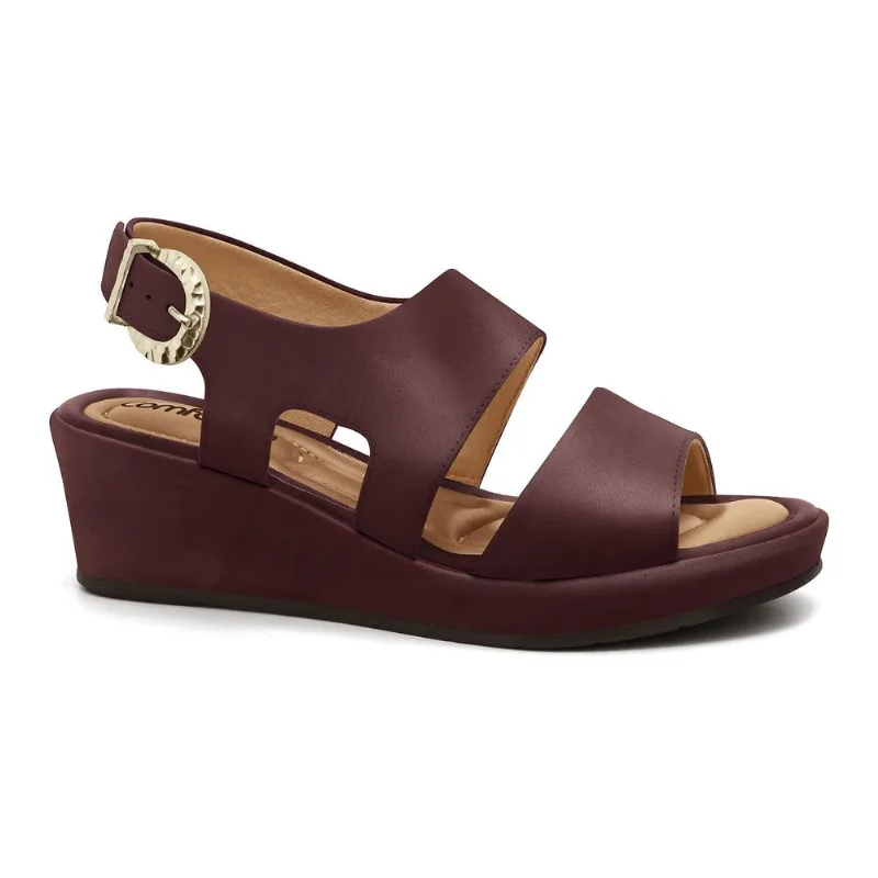 Sandália Anabela Bordô Comfortflex 2653304-6 40