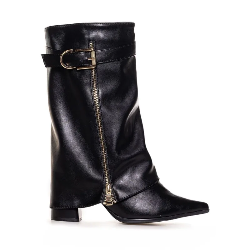 Bota Capa Ramarim Salto Bloco Feminina Preta 40