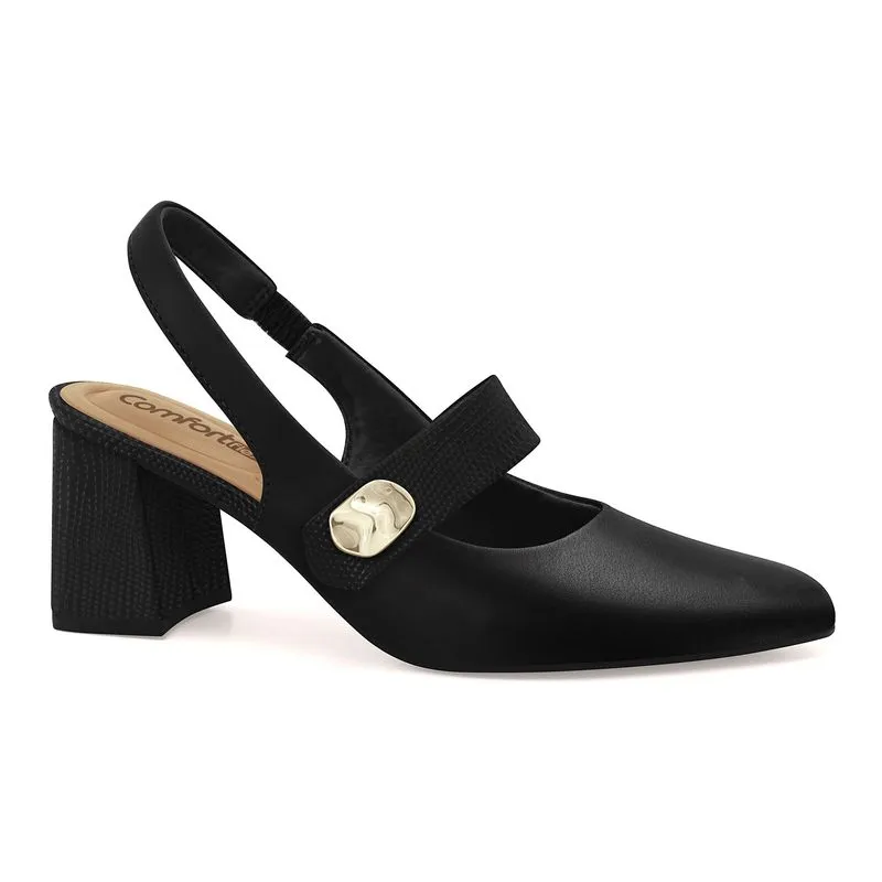 Slingback Preto Comfortflex 2654335-2 33