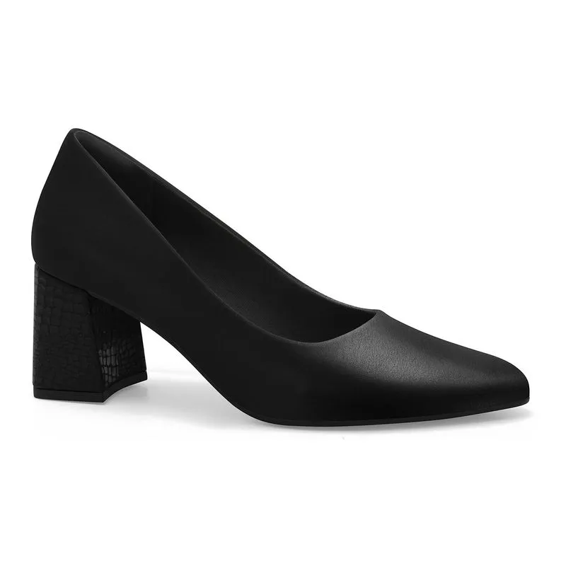 Scarpin Salto Bloco Preto Comfortflex 2654301-7 33