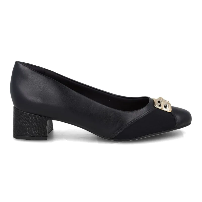 Scarpin Bico Redondo Comfortflex Basic Chic Feminino Preto 37