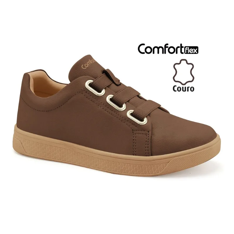 Tênis Couro Capuccino Comfortflex 2565308-5 33