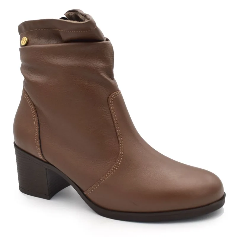 Coturno Slouchy de Couro Feminino Comfortflex Marrom 2684304 38