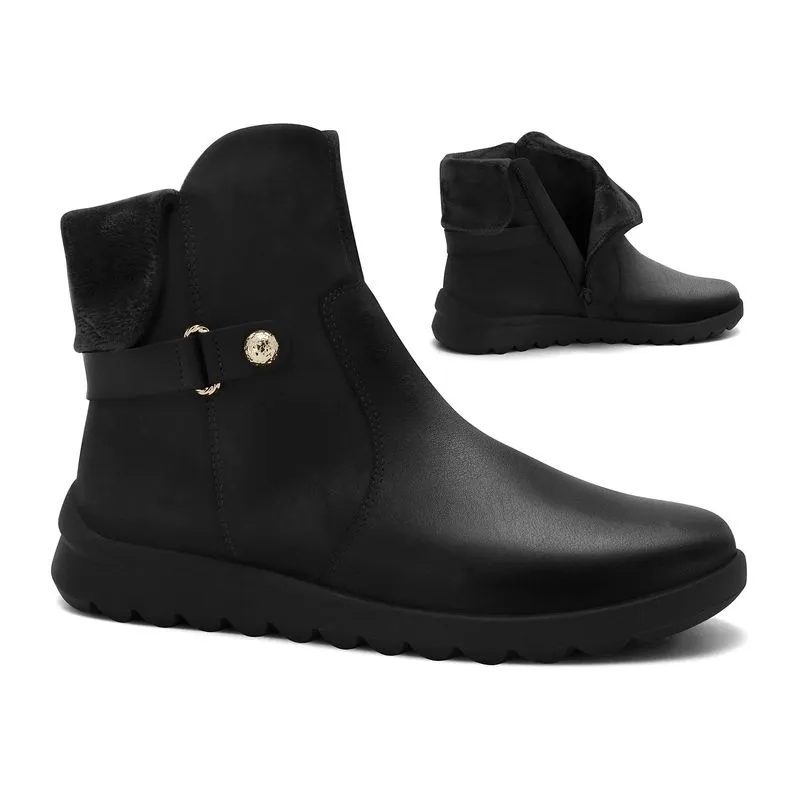 Bota Cano Curto Preta Comfortflex 2682307-2 35