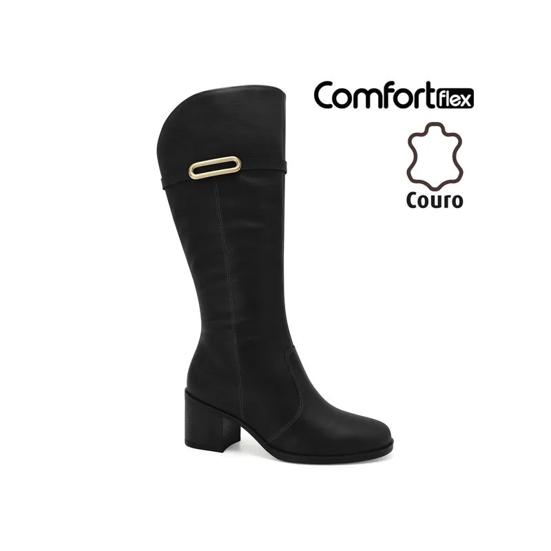 Bota Couro Preta Comfortflex 2684306-3 40