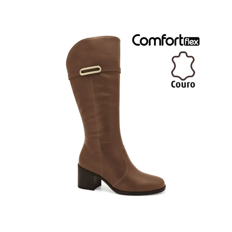 Bota Couro Capuccino Comfortflex 2684306-1 37