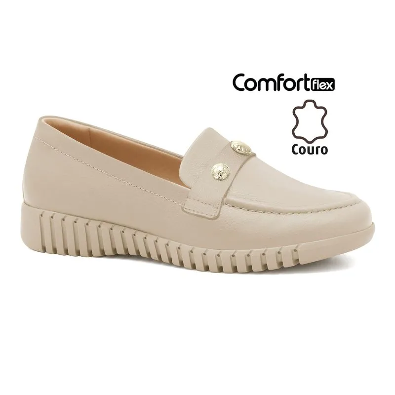 Mocassim Couro Almond Comfortflex 2675301-5 35