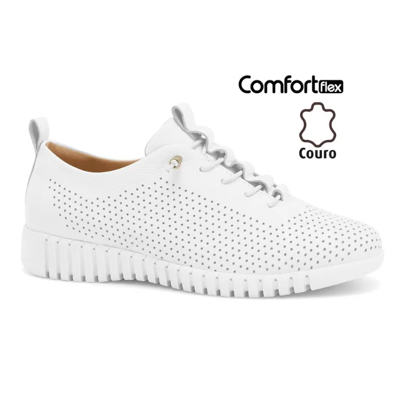 Tênis Couro Branco Comfortflex 2675303-1 36