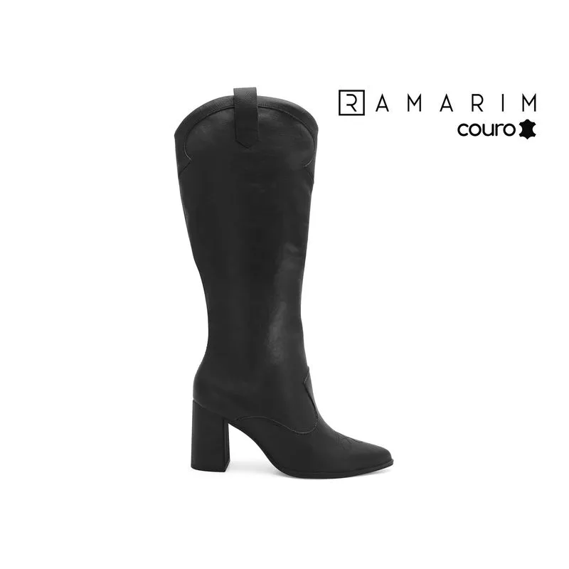 Bota Couro Preta Ramarim 2656104-4 40