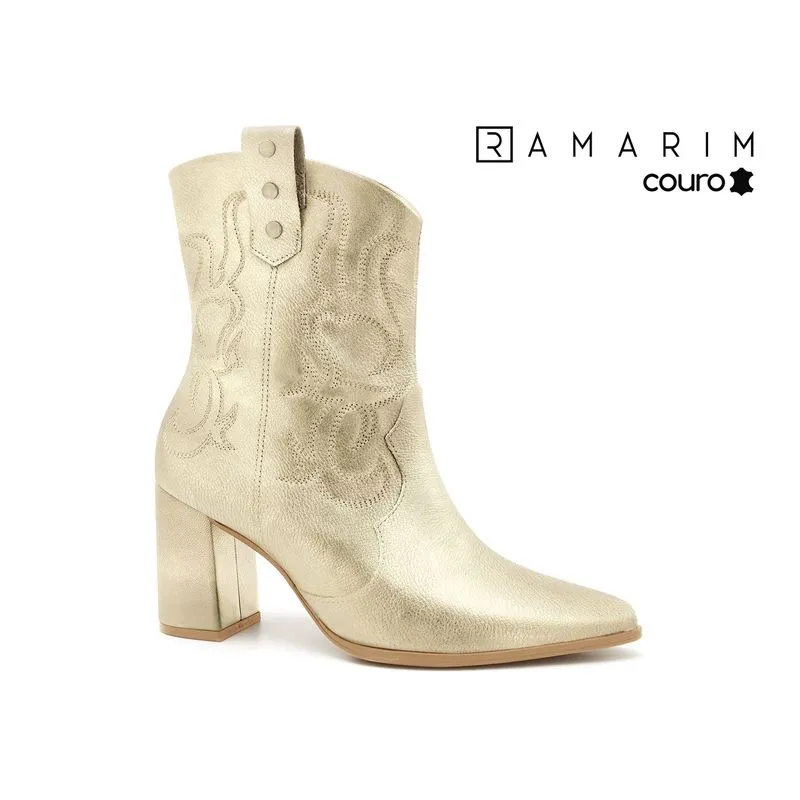 Bota Couro Dourado Ramarim 2656102-5 40