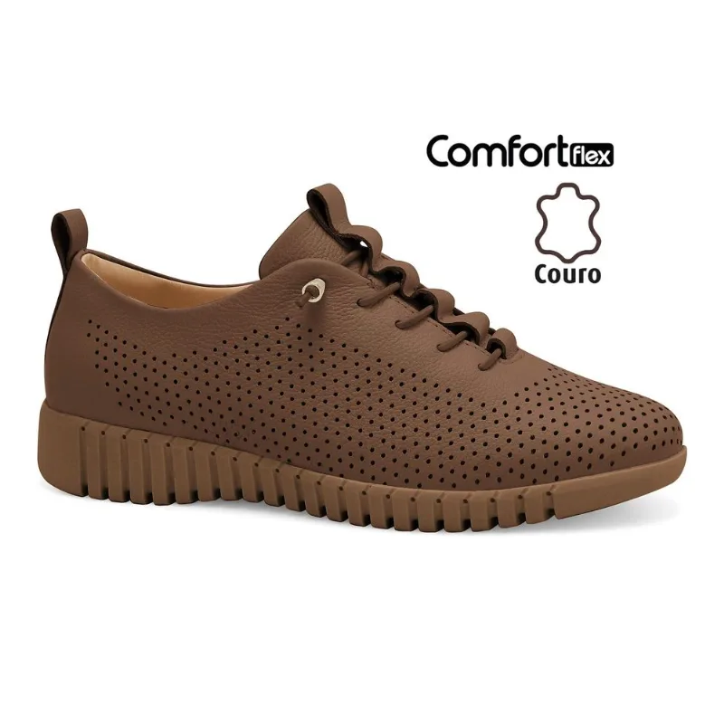 Tênis Couro Capuccino Comfortflex 2675303-3 33
