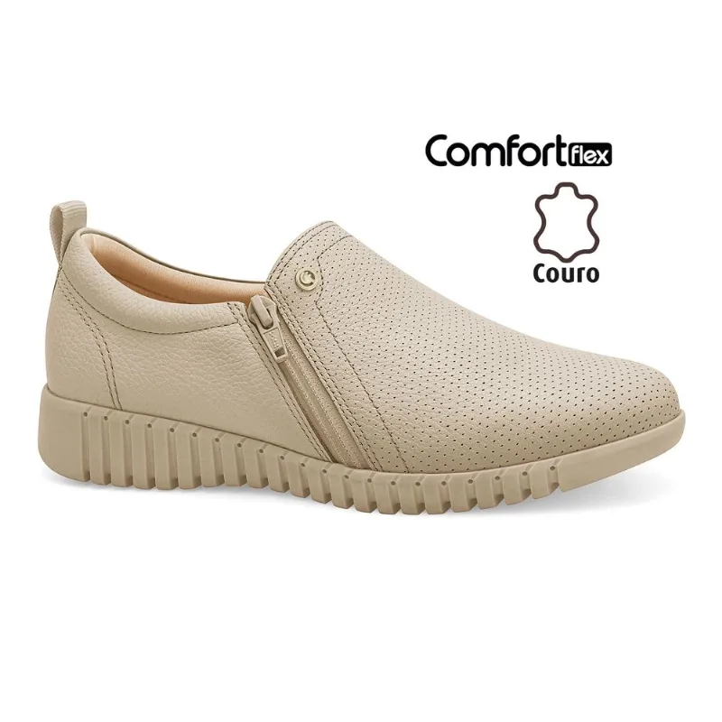 Tênis Couro Almond Comfortflex 2675304-3 34