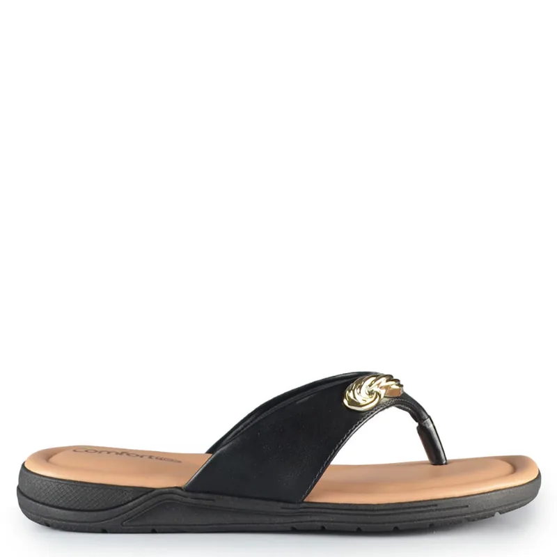 Tamanco Comfortflex Feminino 2680401 006 NP VELVET/PTO 40