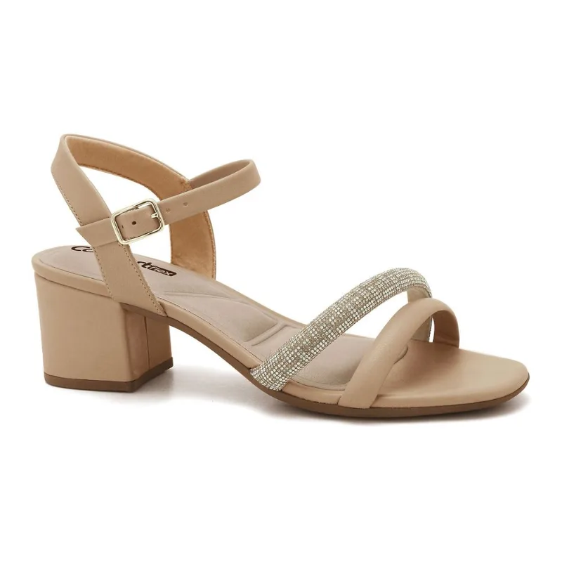 Sandália Salto Bloco Caqui Comfortflex 2657401-1 41