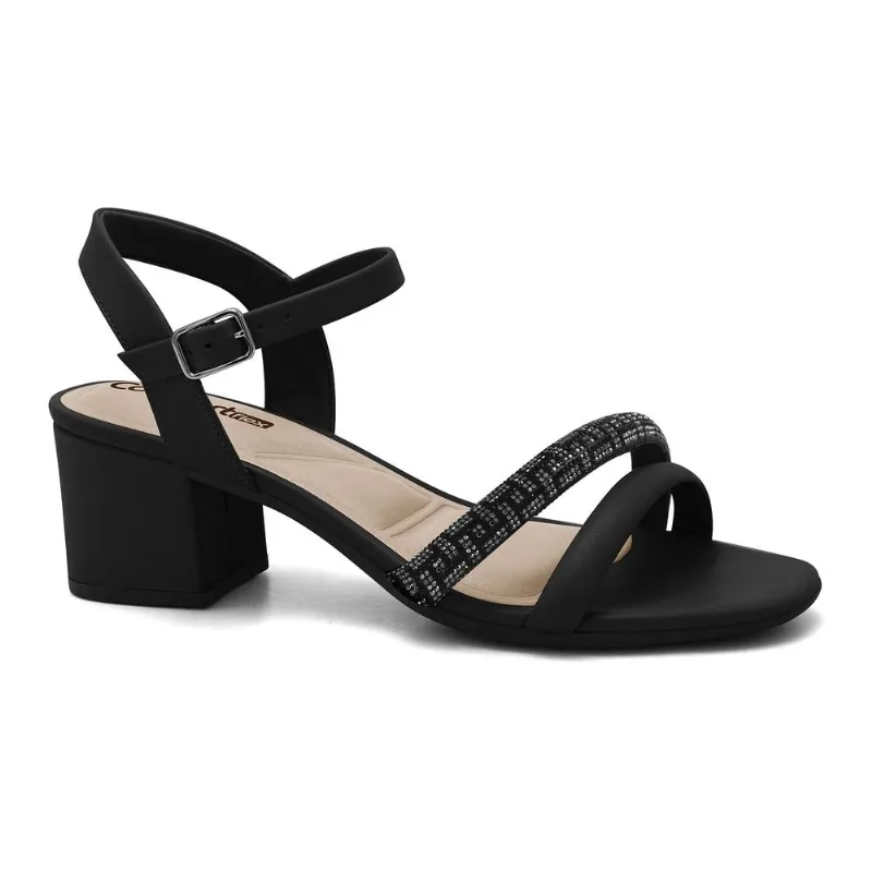 Sandália Salto Bloco Preta Comfortflex 2657401-2 42