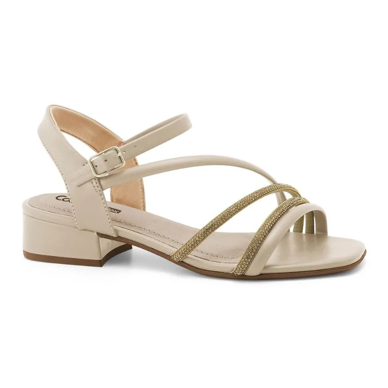 Sandália Salto Baixo Almond Comfortflex 2655403-3 37