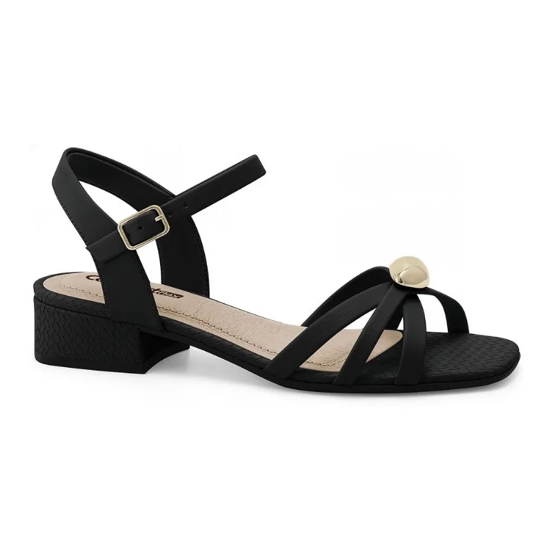 Sandália Salto Baixo Preta Comfortflex 2655401-2 38