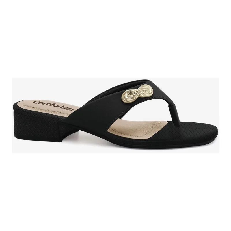 Chinelo Salto Baixo Preto Comfortflex 2655404-2 39