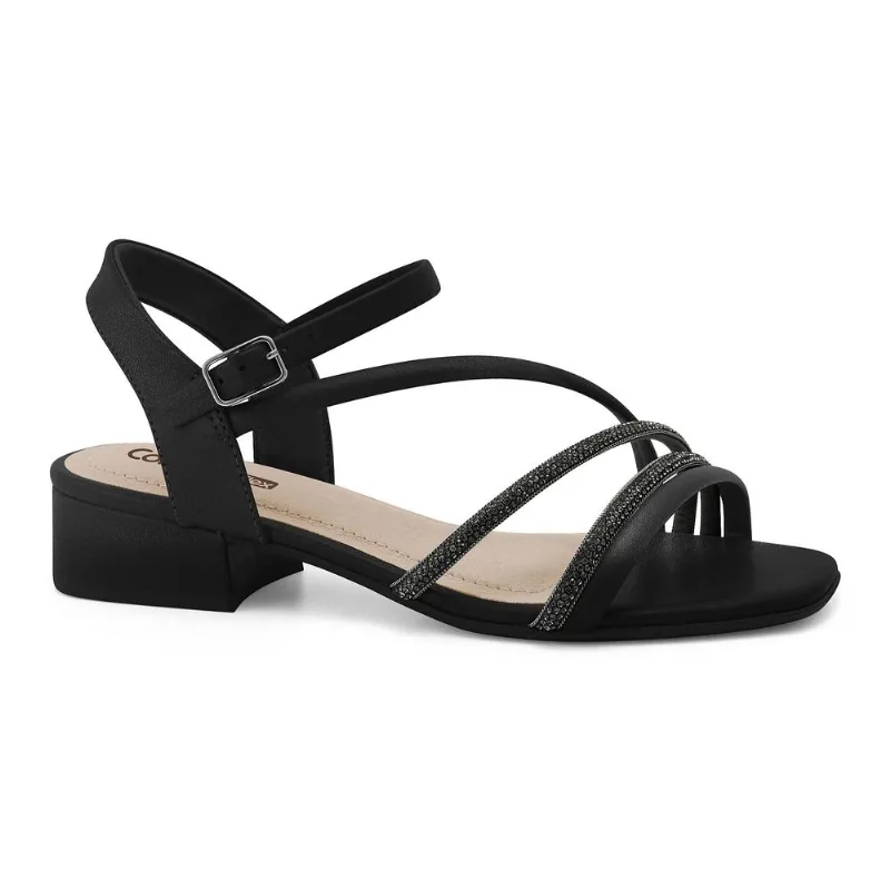 Sandália Salto Baixo Preta Comfortflex 2655403-5 34