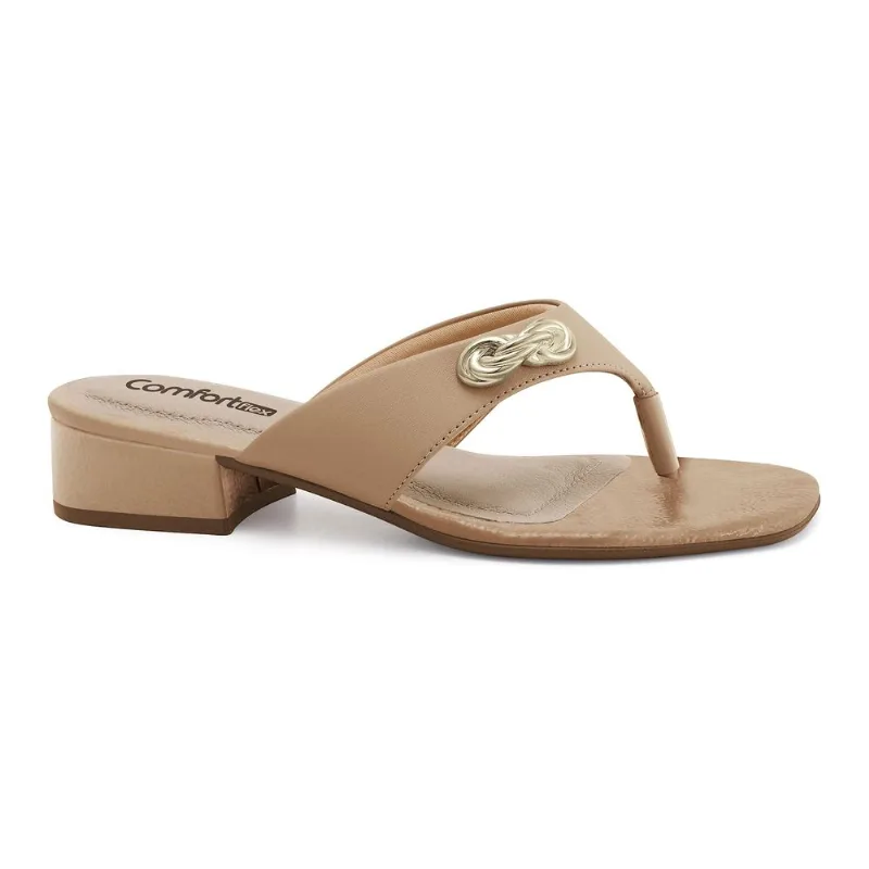 Chinelo Salto Baixo Caqui Comfortflex 2655404-4 33
