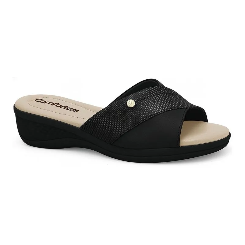 Tamanco Anabela Preto Comfortflex 2588402-3 34