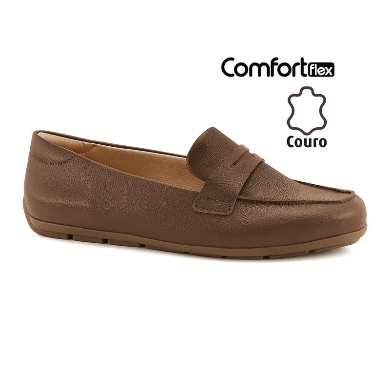 Mocassim Couro Capuccino Comfortflex 2661304-1 37
