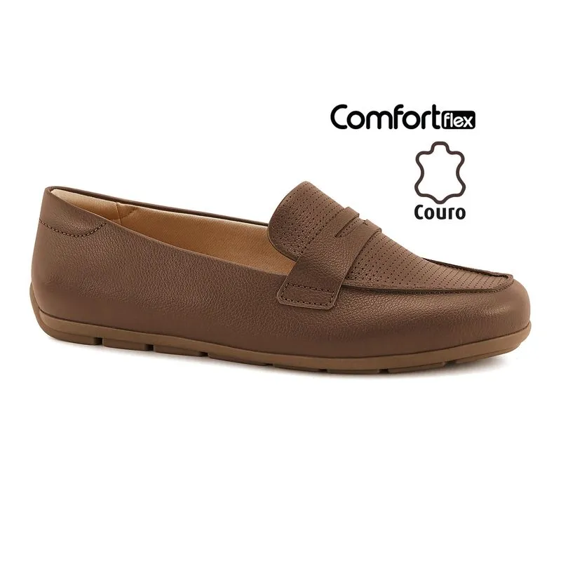 Mocassim Couro Capuccino Comfortflex 2661301-1 40