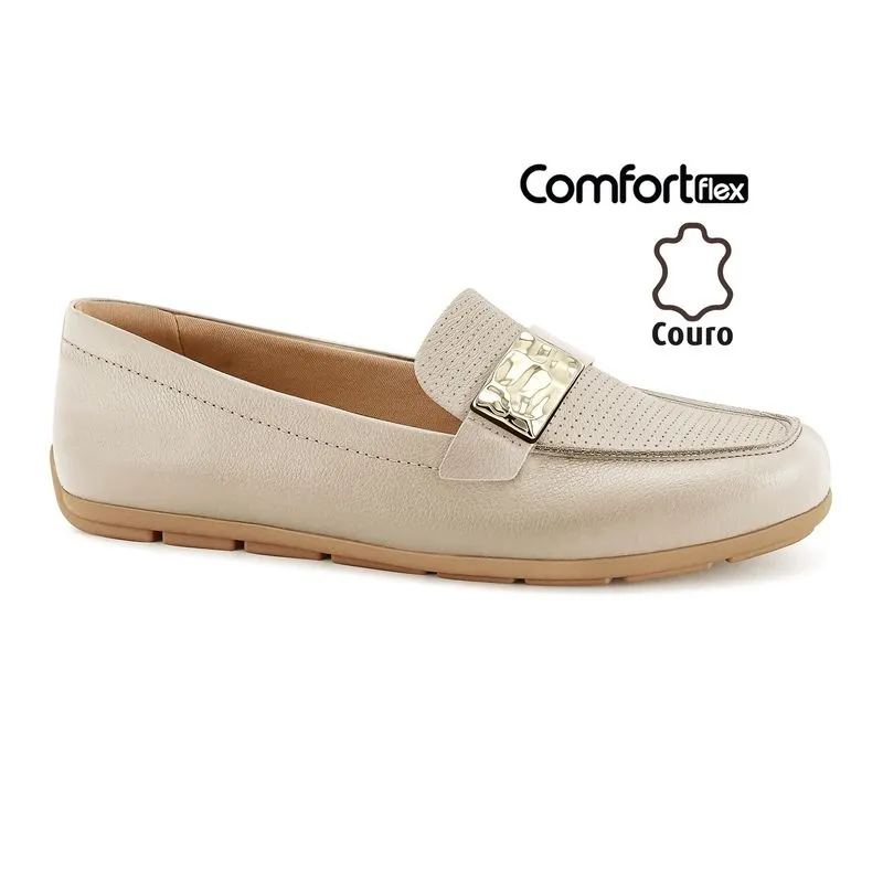 Mocassim Couro Almond Comfortflex 2661303-2 39