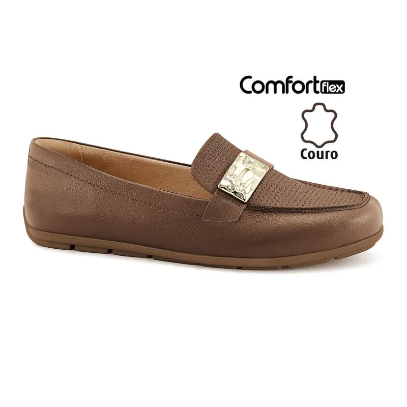 Mocassim Couro Capuccino Comfortflex 2661303-3 37