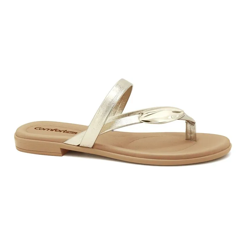 Rasteira Ultramacio Dourada Comfortflex 2641401-1 35