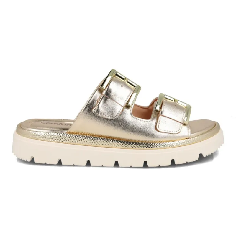 Rasteira Comfortflex Butter Feminina Dourada 35