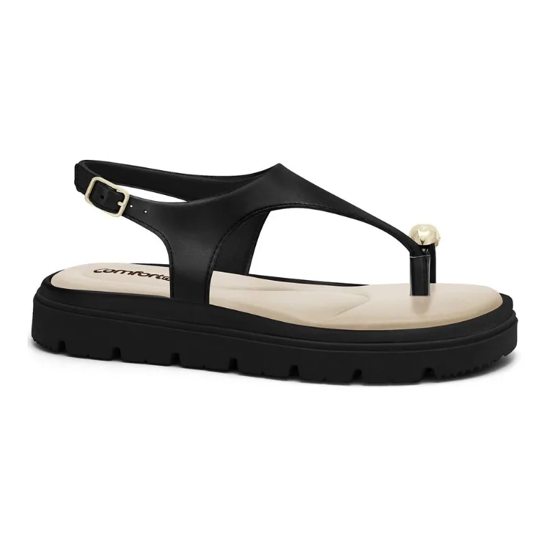 Sandália Papete Preta Comfortflex 2646404-4 40