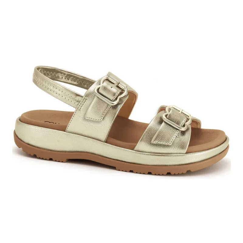 Sandália Ultramacio Dourada Comfortflex 2644403-1 36