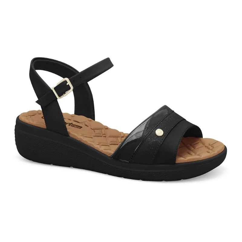 Sandália Ultramacio Preta Comfortflex 2586403-9 37