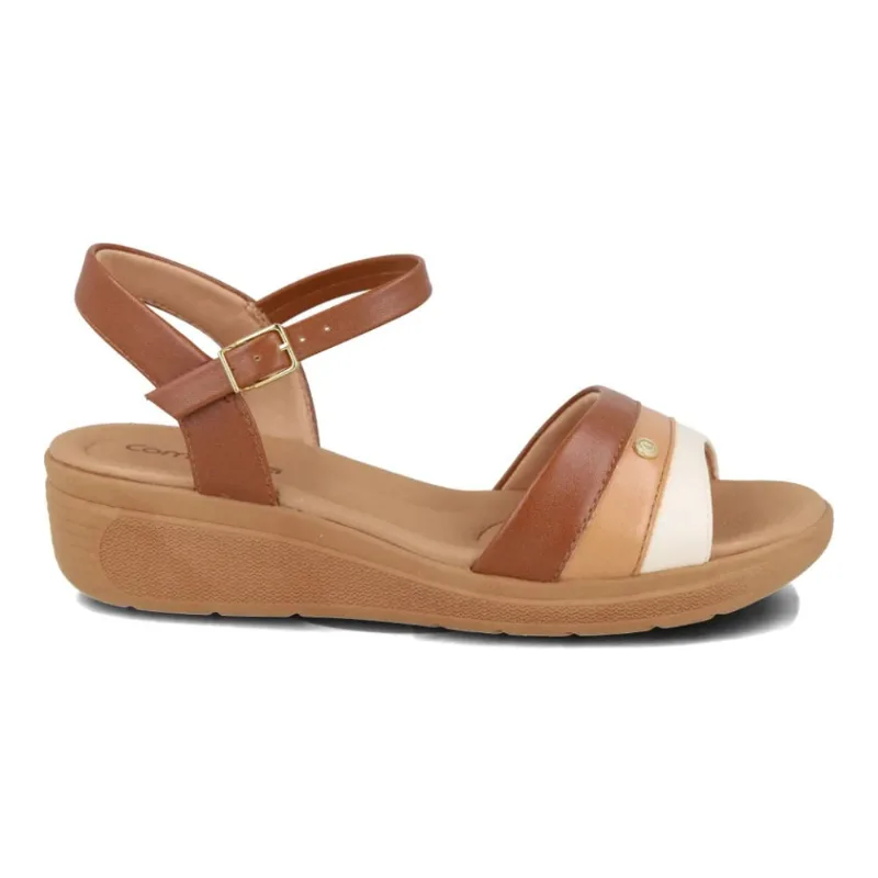 Sandália Comfortflex Anabela Feminina Caramelo 34