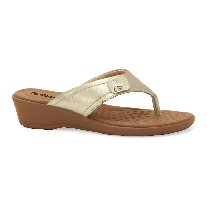 Chinelo Super Flexível Dourado Comfortflex 2672401-1 34