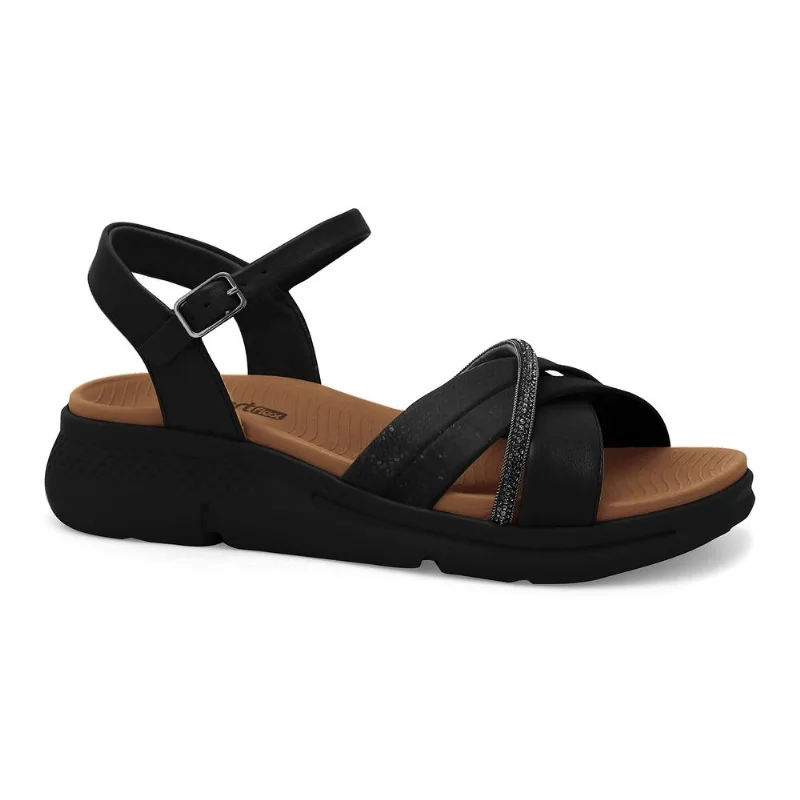 Sandália Ultramacio Preta Comfortflex 2635403-4 35