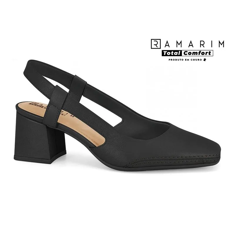 Slingback Total Comfort Preto Ramarim 2668234-3 37