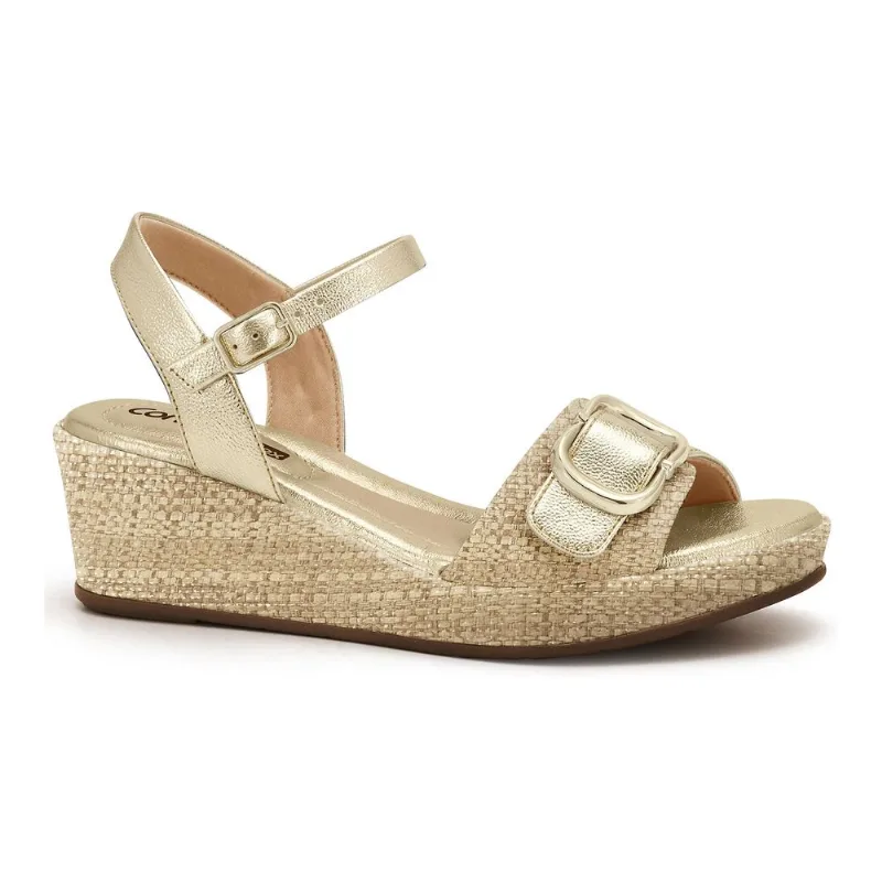 Sandália Anabela Dourada Comfortflex 2653404-6 39