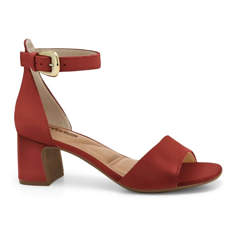 Sandália Salto Bloco Chilli Comfortflex 2639404-7 38